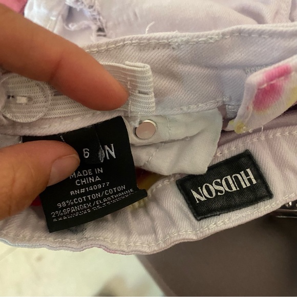 Hudson White Tie Dyed Distressed Jeans - Picture 5 of 5